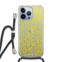 Majorelle Blue Print: iPhone 13 Pro Transparant Hoesje met koord