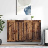 Wandkasten 2 pcs Oud Hout 69,5 x 34 x 90 cm Bewerkt hout