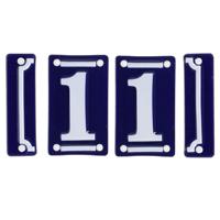 Best for Boots huisnummer 11 - met sierrand - Oudhollands - emaille - blauw/wit Best for Boots huisnummer 11 - met sierrand - Oudhollands - emaille - blauw/wit