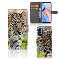 OPPO Reno 4 Pro 5G | Telefoonhoesje | Met pasjeshouder | Baby Luipaard OPPO Reno 4 Pro 5G | Telefoonhoesje | Met pasjeshouder | Baby Luipaard