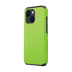 iPhone 15 Plus hoesje - Backcover - Hardcase - Pasjeshouder - Portemonnee - Shockproof - TPU - Lichtgroen