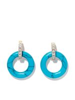 Mateo puces d'oreilles en or 14ct serties de diamants et de turquoise - thumbnail