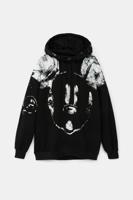 Oversized katoenen hoodie - BLACK - M