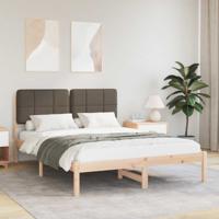 Bedframe met Gevoerd Hoofdgedeelte Taupe 135 x 190 cm