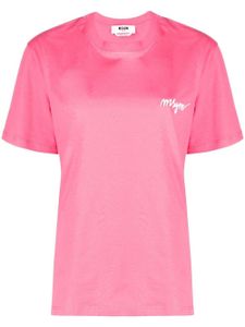 MSGM t-shirt à logo brodé - Rose