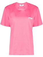 MSGM t-shirt à logo brodé - Rose