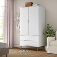 Kledingkast MOLDE 90x55x175 cm massief grenenhout wit