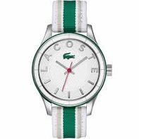 Lacoste horlogeband 2000769 / LC-66-3-29-2405 Leder Multicolor 18mm + wit stiksel