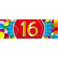 Leeftijdversiering 16 jaar sticker - thumbnail