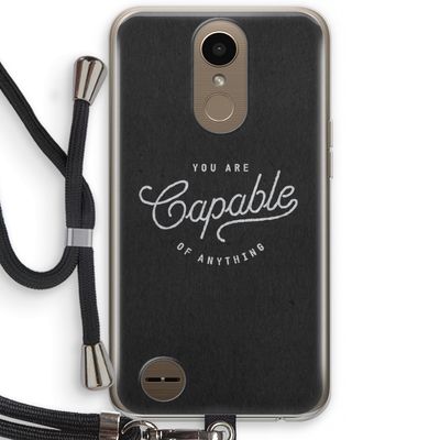 Capable: LG K10 (2017) Transparant Hoesje met koord