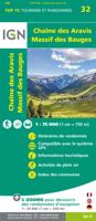Fietskaart - Wandelkaart 75032 Chaine des Aravis - Massif des Bauges | IGN - Institut Géographique National