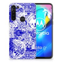 Silicone Back Case Motorola Moto G8 Power Angel Skull Blauw