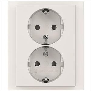 BJ Stopcontact dubbel inbouw ra wit 202 EUJRB-884