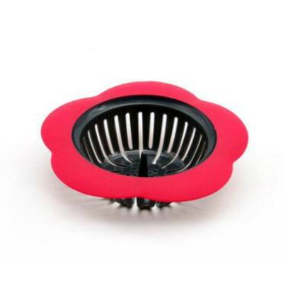 2 stks draagbare handheld Outfall water tank zeef gootsteen filter afvoer badkamer keuken gadget (rood)