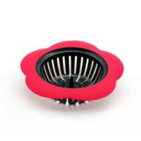 2 stks draagbare handheld Outfall water tank zeef gootsteen filter afvoer badkamer keuken gadget (rood)