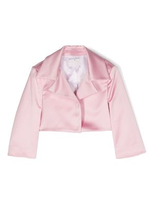 Colorichiari veste en satin à manches longues - Rose