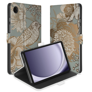 Uniek Samsung Galaxy Tab A9 Tablethoesje Vintage Bird Flowers Design | B2C Telecom