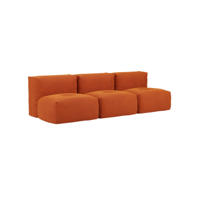 Soft Sofa Indoor - 3 Seater Open - Oransje - SACKit