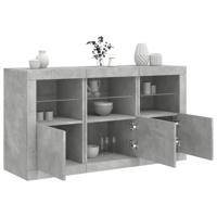 Dressoir met LED-verlichting 123x37x67 cm betongrijs
