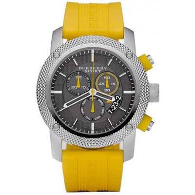 Horlogeband Burberry BU7712 Silicoon Geel 24mm