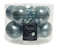 Kerstballen Glas Ø6cm Mist Blauw 10st