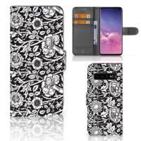 Samsung Galaxy S10 Hoesje Black Flowers