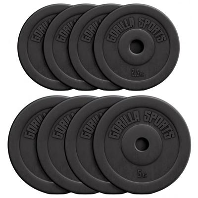 Voordeelbundel 30 kg (4 x 5 kg en 4 x 2,5 kg) halterschijven Kunststof - 30/31 mm