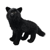 Knuffeldier Wolf - zachte pluche stof - zwart - kwaliteit knuffels - 30 cm