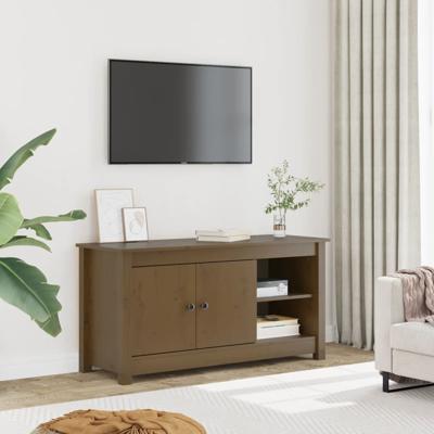 Tv-meubel 103x36,5x52 cm massief grenenhout honingbruin