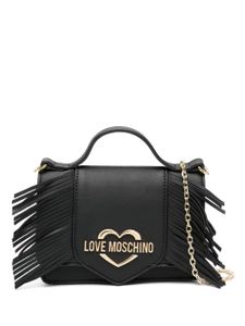 Love Moschino sac à bandoulière frangé à plaque logo - Noir