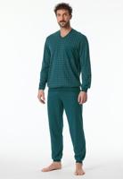 Schiesser Schiesser Pyjama Long petrol 181162 56/XXL