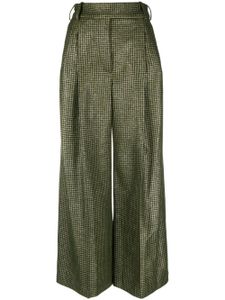 Alexandre Vauthier pantalon palazzo à motif pied-de-poule - Vert