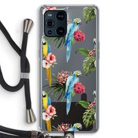 Kleurrijke papegaaien: Oppo Find X3 Transparant Hoesje met koord