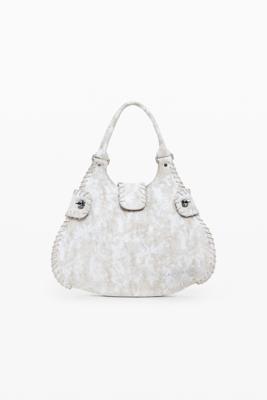 Kleine gevlochten leren tas - BROWN - U