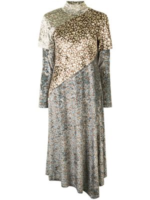 Goen.J robe texturée à fleurs - Multicolore