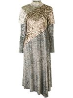 Goen.J robe texturée à fleurs - Multicolore