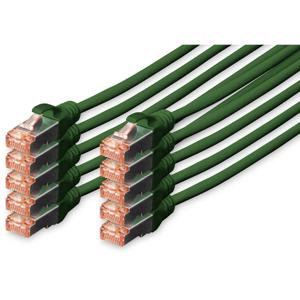 Digitus DK-1644-030-G-10 RJ45 Netwerkkabel, patchkabel CAT 6 S/FTP 3.00 m Groen Folie afscherming, Afscherming totaal, Afgeschermd, Halogeenvrij, Simplex,