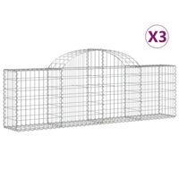 The Living Store Schanskorf Gabion - 200x30x60/80 cm - Gegalvaniseerd ijzer