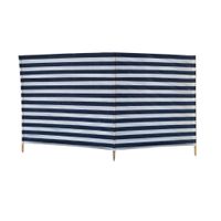 Strand/camping windscherm gestreept wit/donkerblauw 240 cm x 120 cm