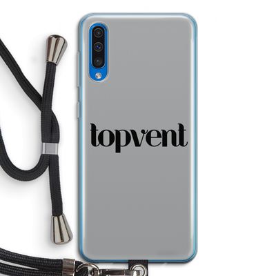 Topvent Grijs Zwart: Samsung Galaxy A50 Transparant Hoesje met koord