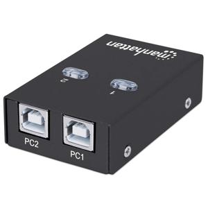 Manhattan neu 2 poorten USB 2.0-schakelaar Zwart