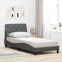 Bedframe zonder matras 90x190 cm stof donkergrijs