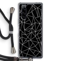 Geometrische lijnen wit: Sony Xperia 5 Transparant Hoesje met koord Geometrische lijnen wit: Sony Xperia 5 Transparant Hoesje met koord