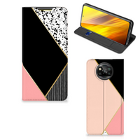 Xiaomi Poco X3 Pro | Poco X3 Stand Case Zwart Roze Vormen - thumbnail