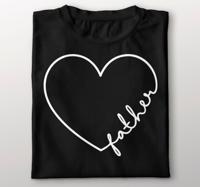 Vaderdag t-shirt Kalligrafisch hart Vaderdag t-shirt Kalligrafisch hart