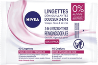 Nivea 3in1 Verzachtende Reinigingsdoekjes - Droge of Gevoelige Huid - 40 doekjes - thumbnail