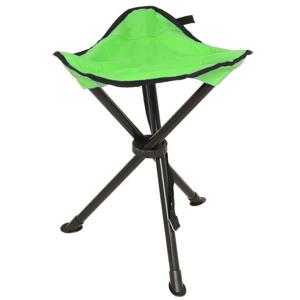 Opvouwbaar krukje - driepoot - camping/outdoor - groen - D34 x H40 cm