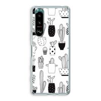 Cactusmotief: Sony Xperia 5 III Transparant Hoesje