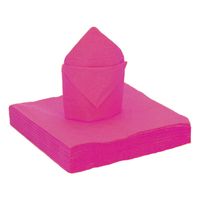 25x stuks feest servetten fuchsia roze - 40 x 40 cm - papier - thumbnail