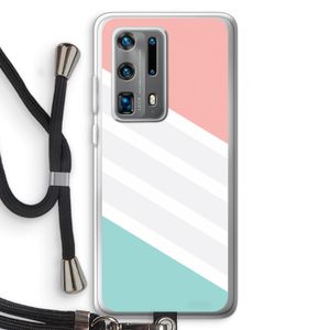 Strepen pastel: Huawei P40 Pro Plus Transparant Hoesje met koord
